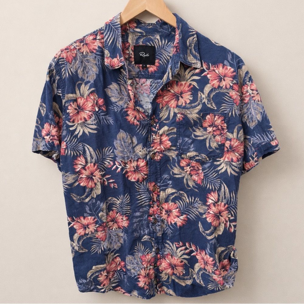 Rails Carson Luau Paradise Linen Blend Hawaiian Shirt Men’s Medium